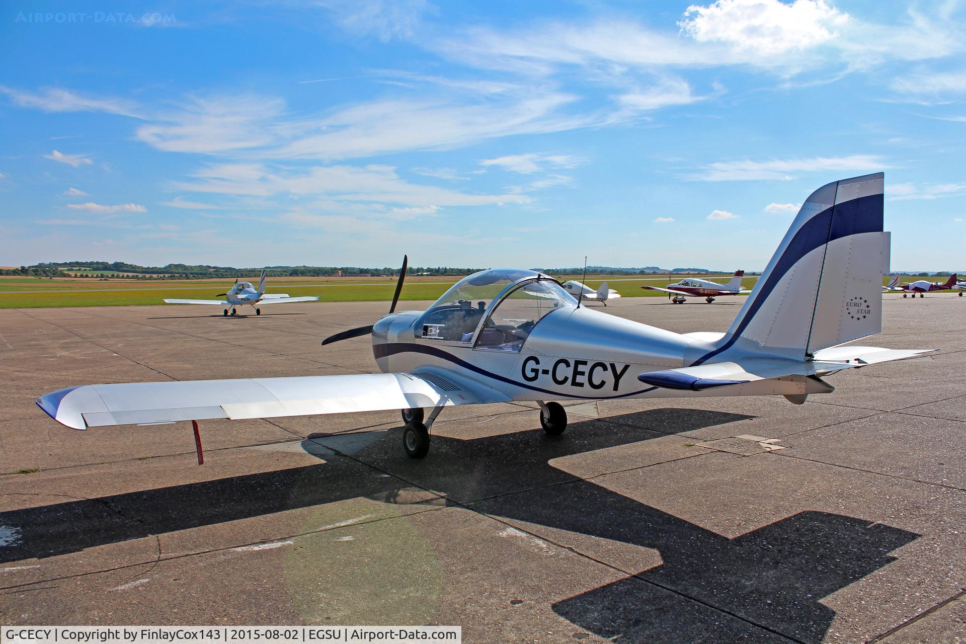 G-CECY, 2006 Aerotechnik EV-97 Eurostar C/N PFA 315-14551, Parked up during the Duxford Summer Car Show 2015