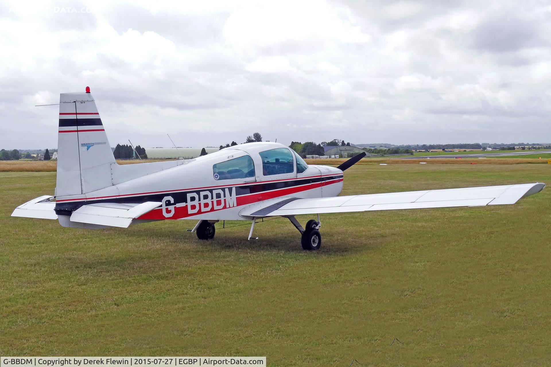 G-BBDM, 1973 Grumman American AA-5 Traveler C/N AA5-0407, Traveler, Thruxton based, seen parked up.