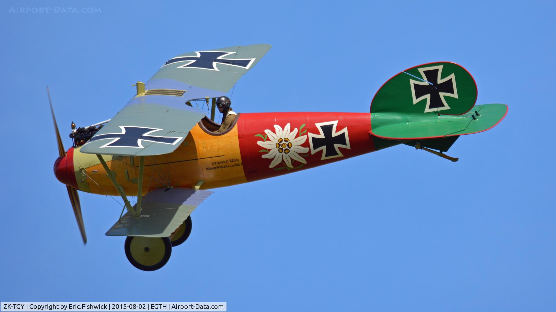 ZK-TGY, 2015 Albatros D-Va Replica C/N 5, 41. ZK-TGY in display mode at The Shuttleworth Wings and Wheels Airshow, Aug. 2015.