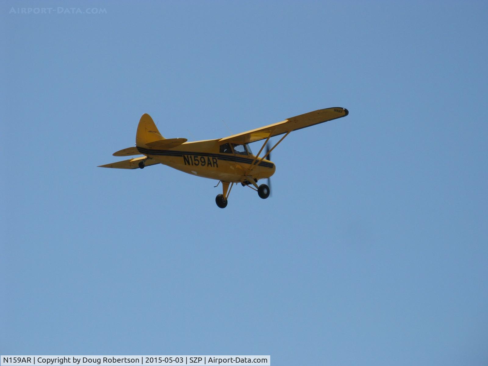 N159AR, 2007 Maule M-4-180V C/N 47013T, 2007 Maule M-4-180V, Lycoming O-360-C1F 180 Hp, Hartzell CS prop version, wing Micro vortex generators, takeoff climb Rwy 22
