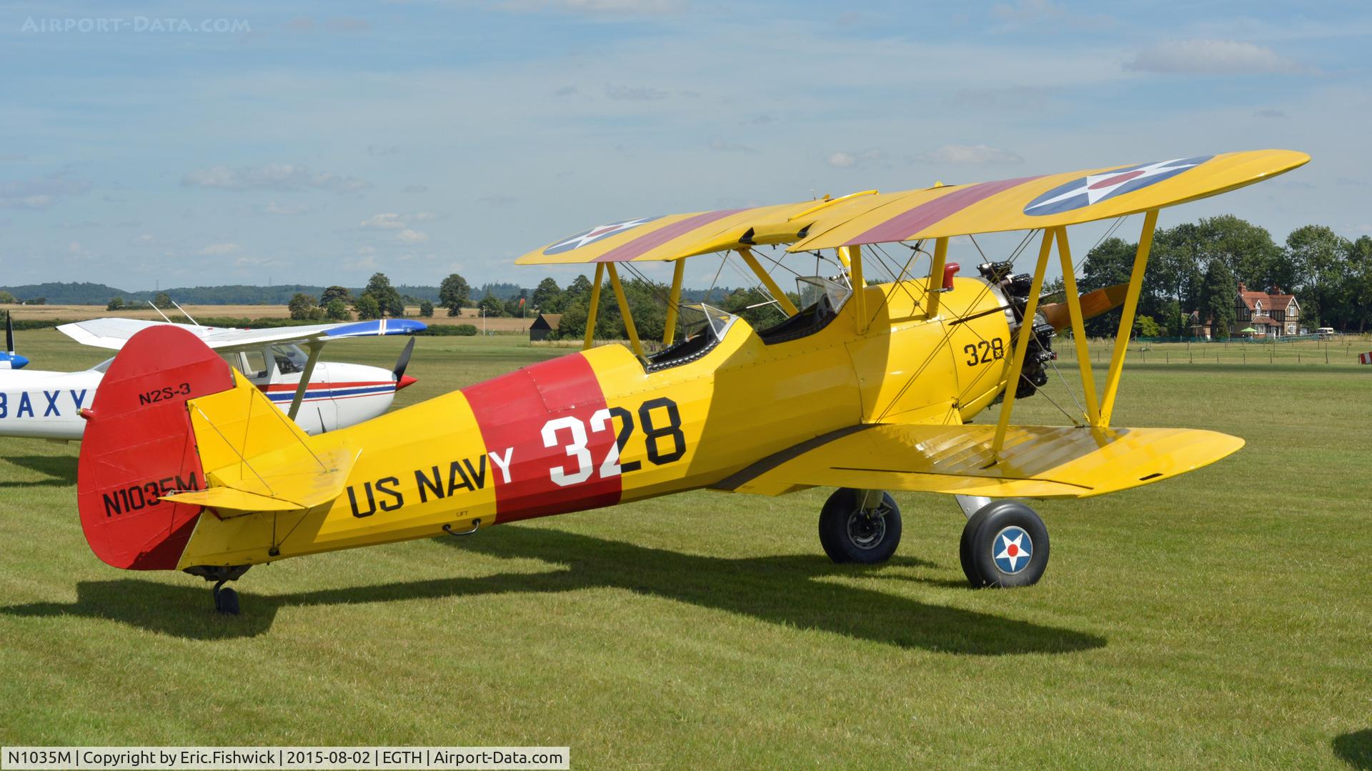 N1035M, 1942 Boeing A75N1 (PT17) C/N 75-7313, 2. N1035M on the flight line at The Shuttleworth Wings and Wheels Airshow, Aug. 2015.