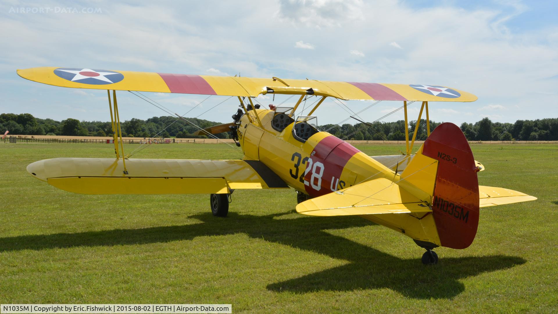 N1035M, 1942 Boeing A75N1 (PT17) C/N 75-7313, 1. N1035M on the flight line at The Shuttleworth Wings and Wheels Airshow, Aug. 2015.