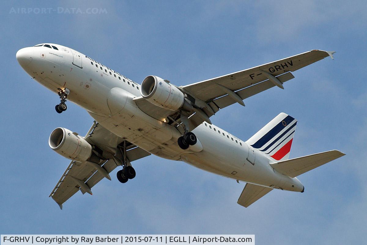 F-GRHV, 2001 Airbus A319-111 C/N 1505, Airbus A319-111 [1505] (Air France) Home~G 11/07/2015. On approach 27R.