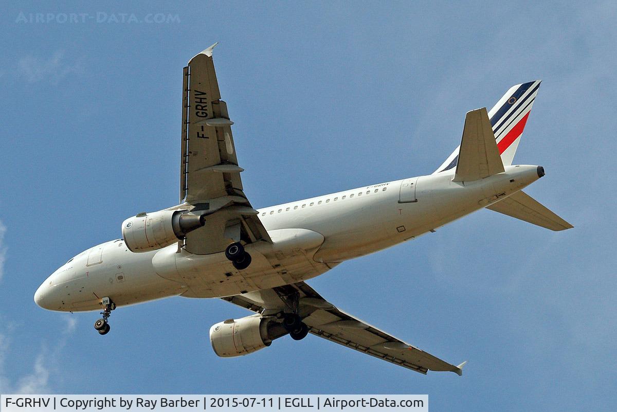 F-GRHV, 2001 Airbus A319-111 C/N 1505, Airbus A319-111 [1505] (Air France) Home~G 11/07/2015. On approach 27R.
