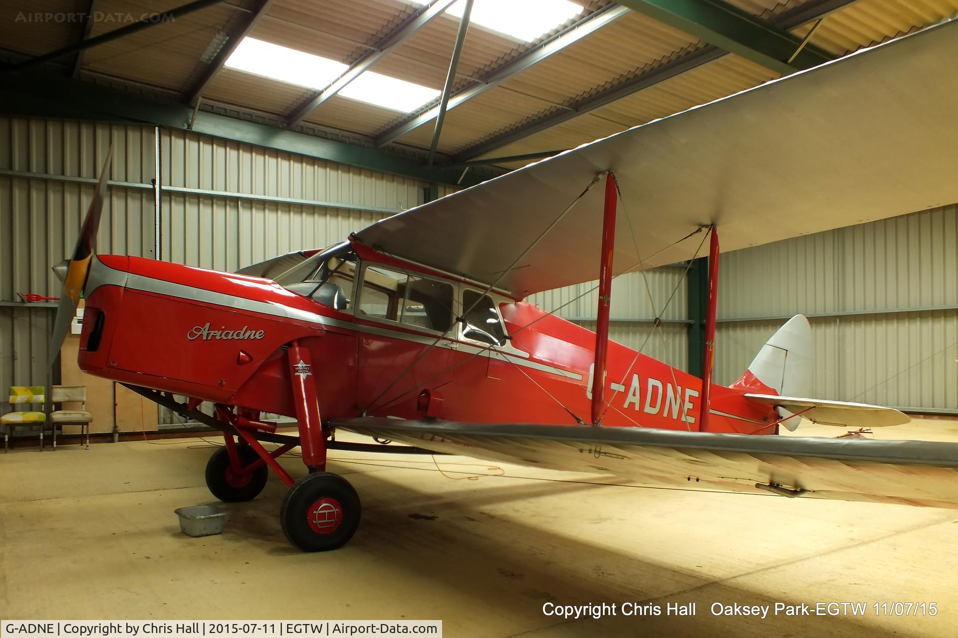 G-ADNE, 1936 De Havilland DH.87B Hornet Moth C/N 8089, at Oaksey Park