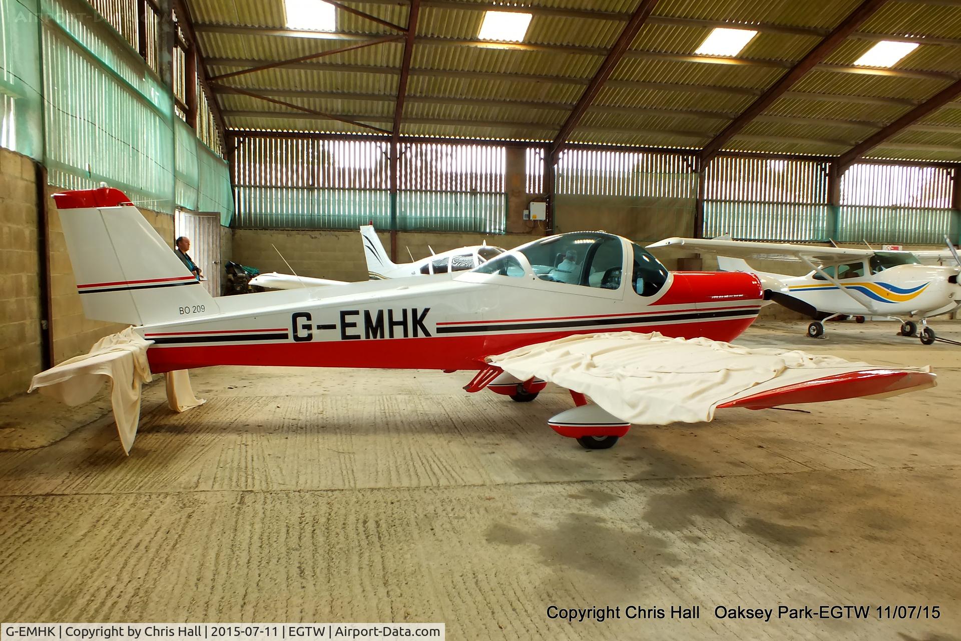 G-EMHK, 1971 Bolkow Bo-209 Monsun 150FV C/N 101, at Oaksey Park