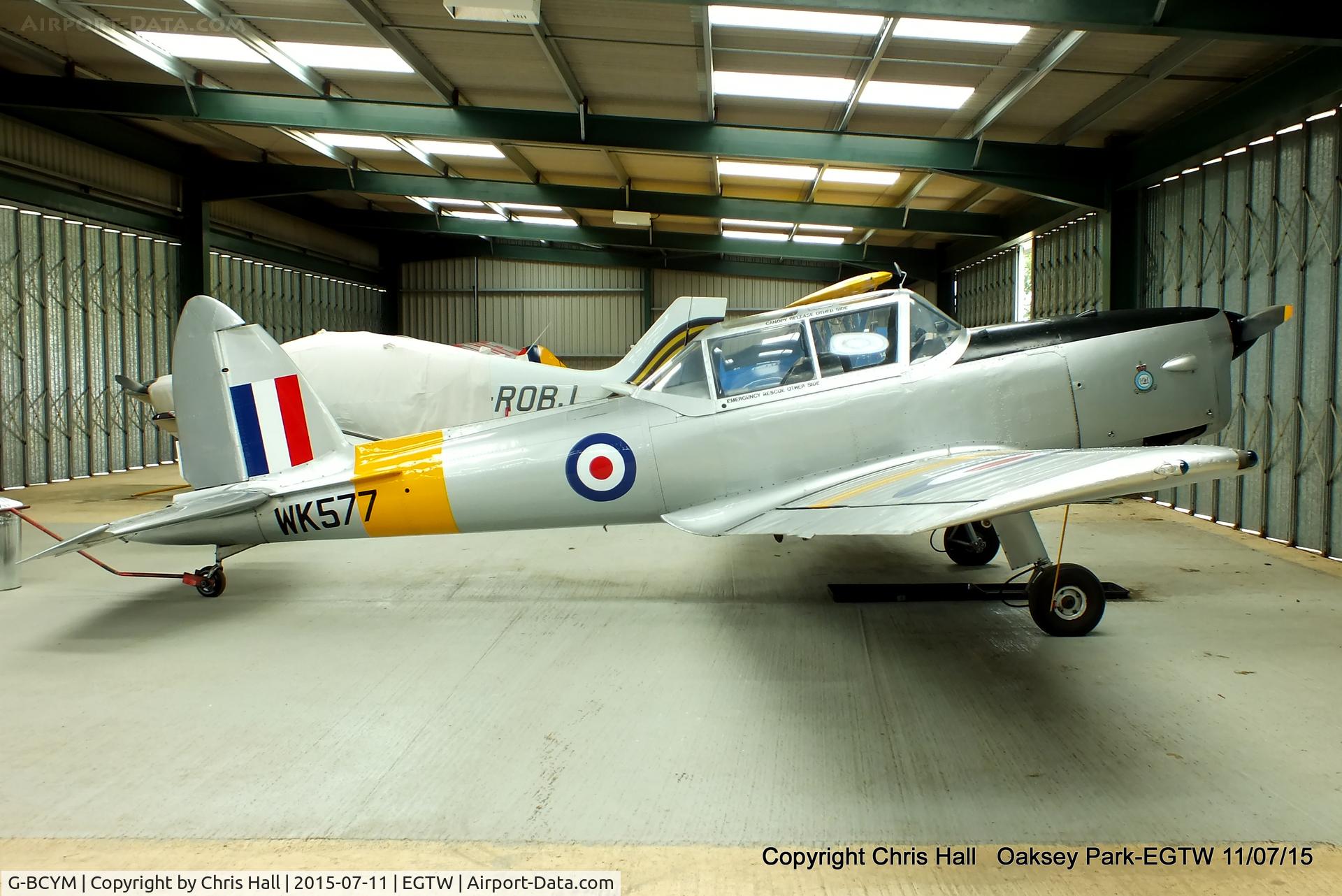 G-BCYM, 1950 De Havilland DHC-1 Chipmunk T.10 C/N C1/0598, at Oaksey Park