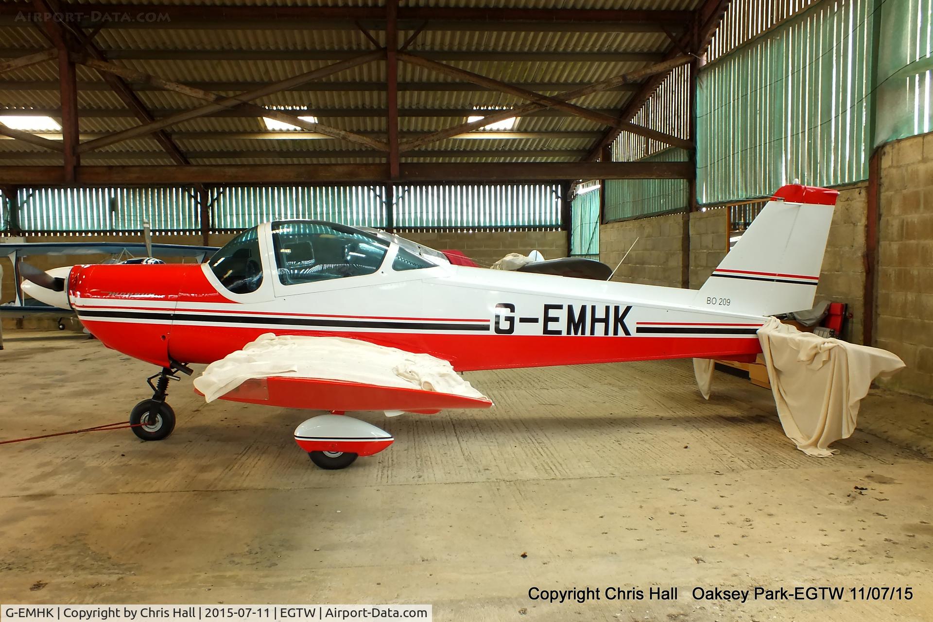G-EMHK, 1971 Bolkow Bo-209 Monsun 150FV C/N 101, at Oaksey Park
