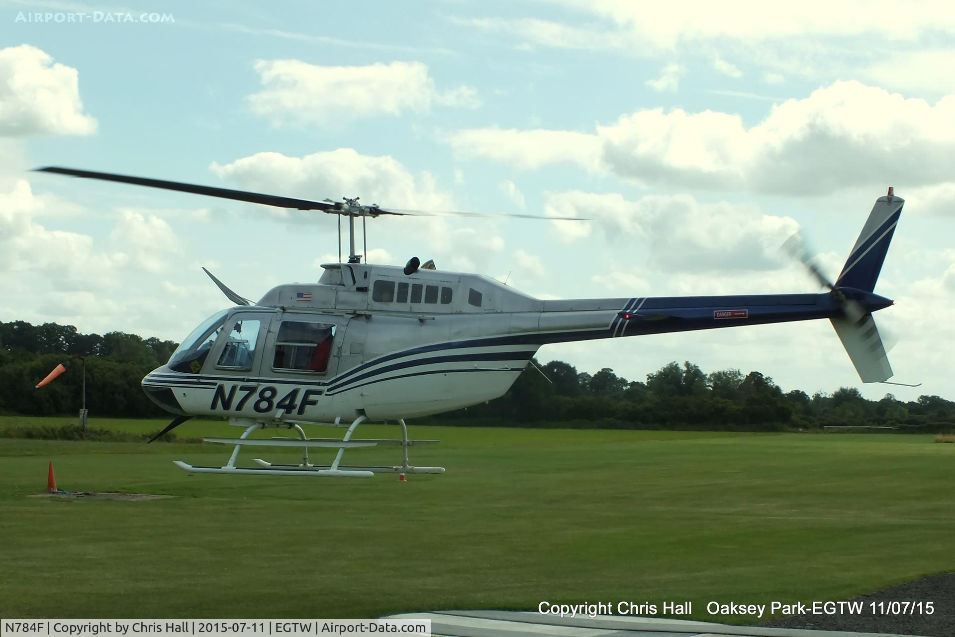 N784F, Bell 206B JetRanger C/N 2508, at Oaksey Park
