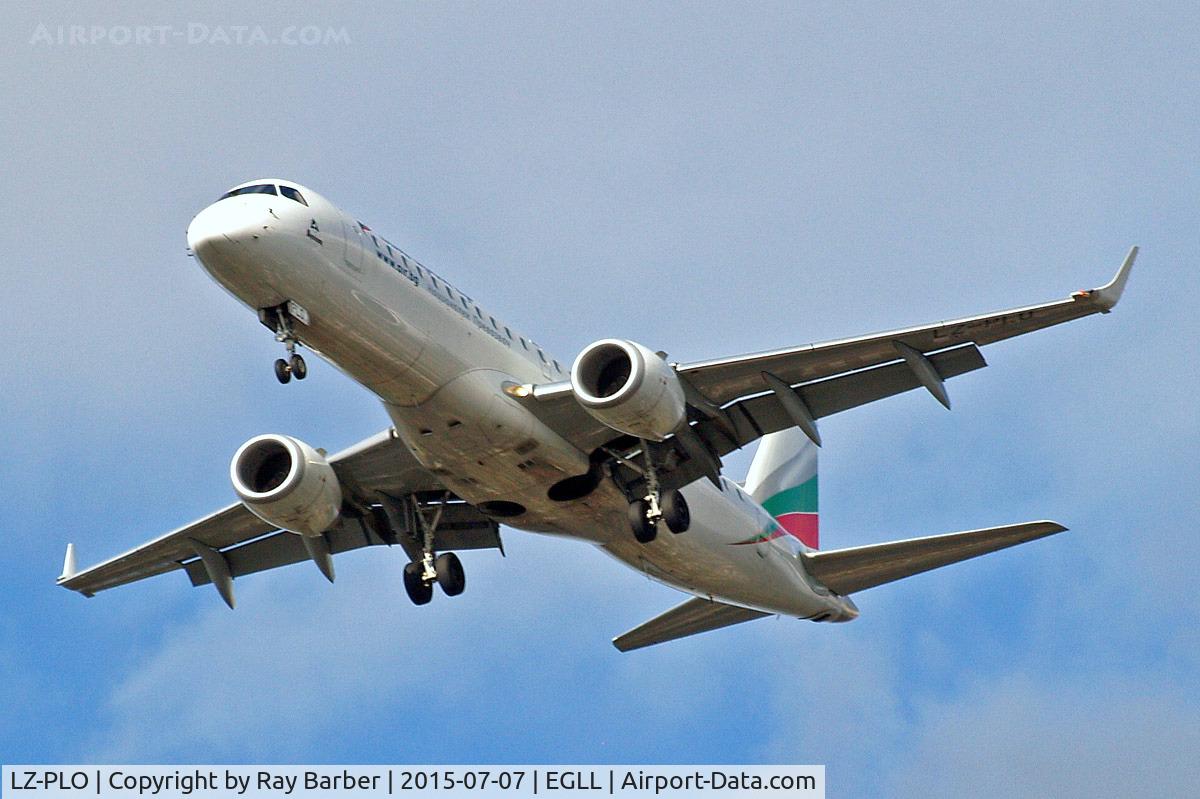 LZ-PLO, 2012 Embraer 190AR (ERJ-190-100IGW) C/N 19000584, Embraer Emb-190-100AR [19000584] (Bulgaria Air) Home~G 07/07/2015. On approach 27R.