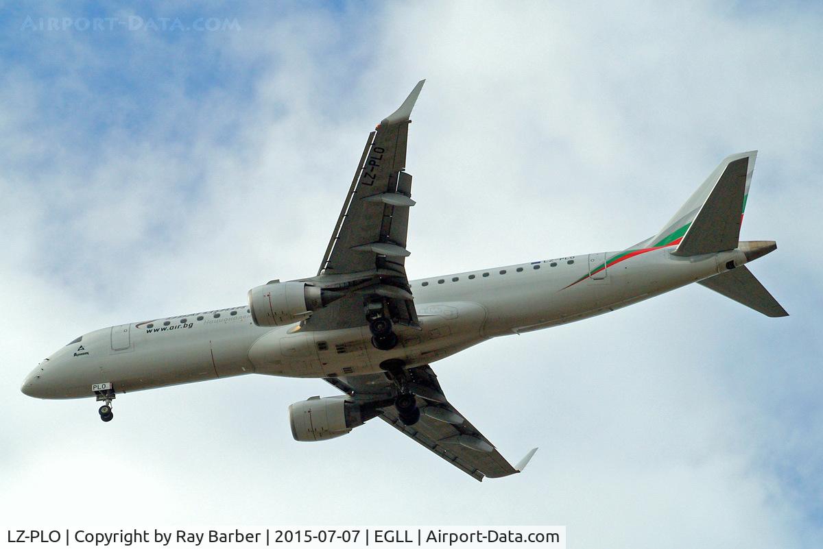 LZ-PLO, 2012 Embraer 190AR (ERJ-190-100IGW) C/N 19000584, Embraer Emb-190-100AR [19000584] (Bulgaria Air) Home~G 07/07/2015. On approach 27R.