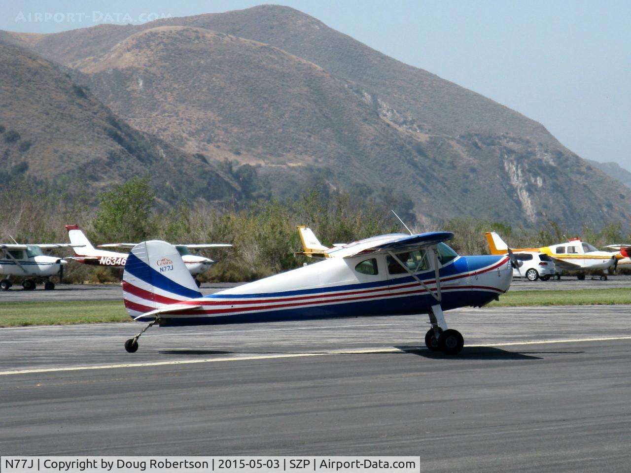 N77J, Cessna 140 C/N 11489, Cessna 140, taxi off the active