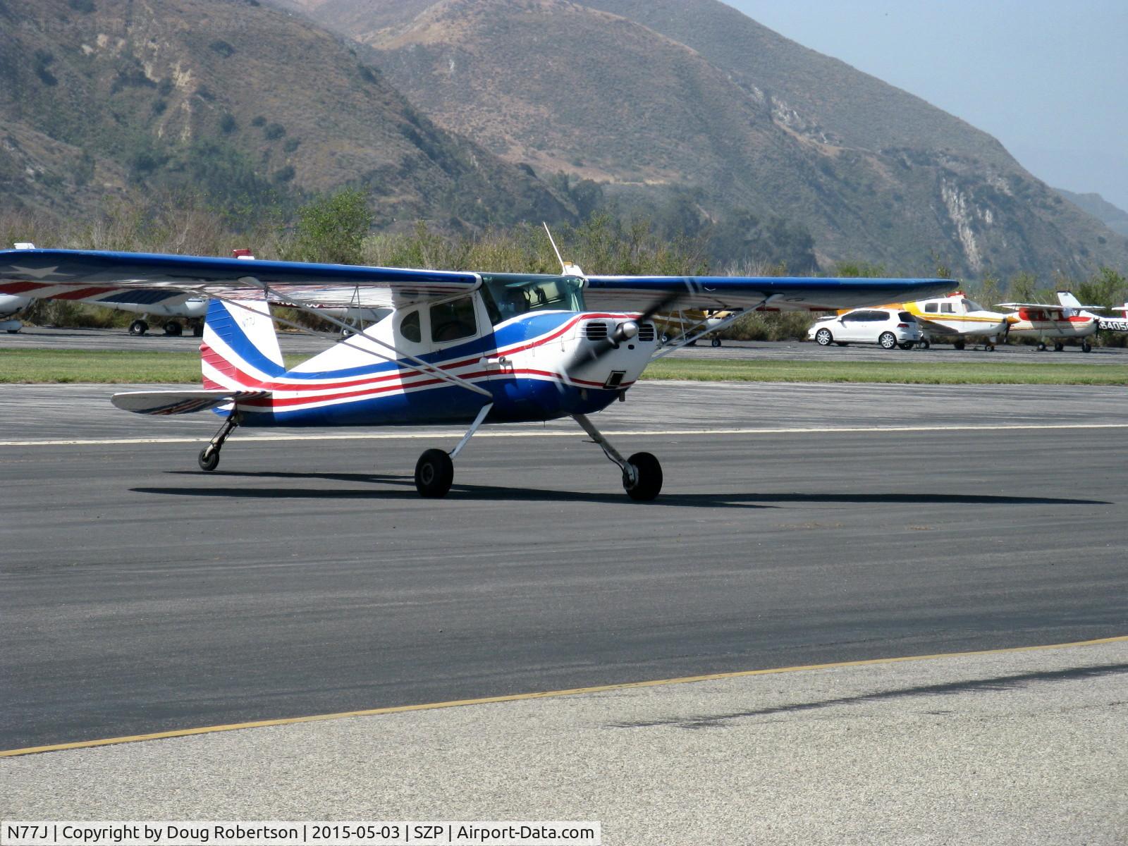 N77J, Cessna 140 C/N 11489, Cessna 140, taxi across Rwy 22
