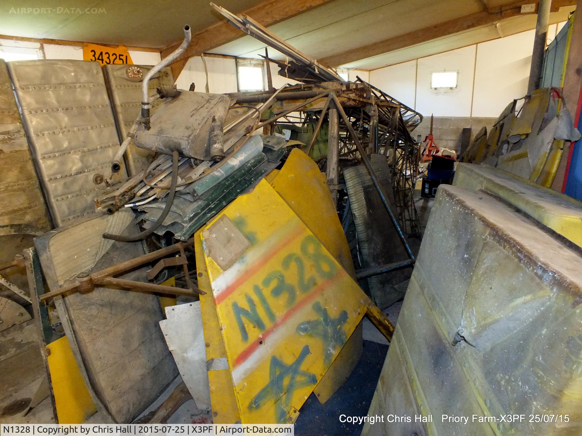 N1328, 1938 Fairchild 24 KS C/N 3310, stored at Priory Farm, Tibenham