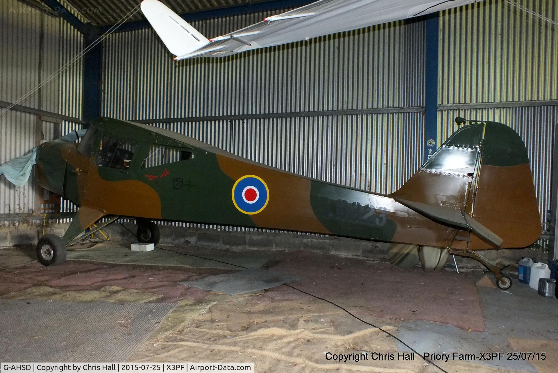 G-AHSD, 1942 Taylorcraft Plus D C/N 182, stored at Priory Farm, Tibenham
