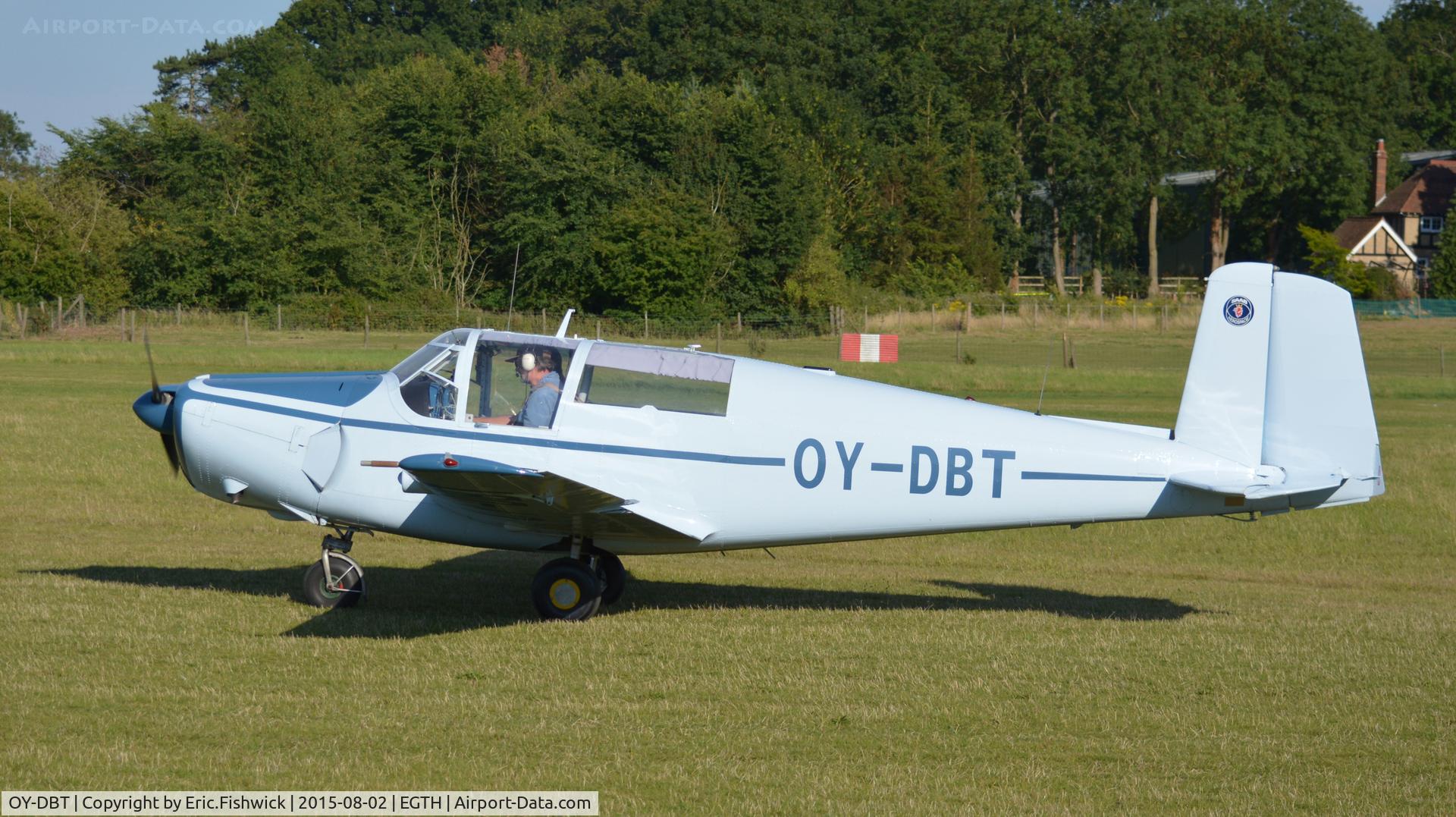 OY-DBT, 1962 Saab 91D Safir C/N 91-441, 1. OY-DBT preparing to depart The Shuttleworth Wings and Wheels Airshow, Aug. 2015.