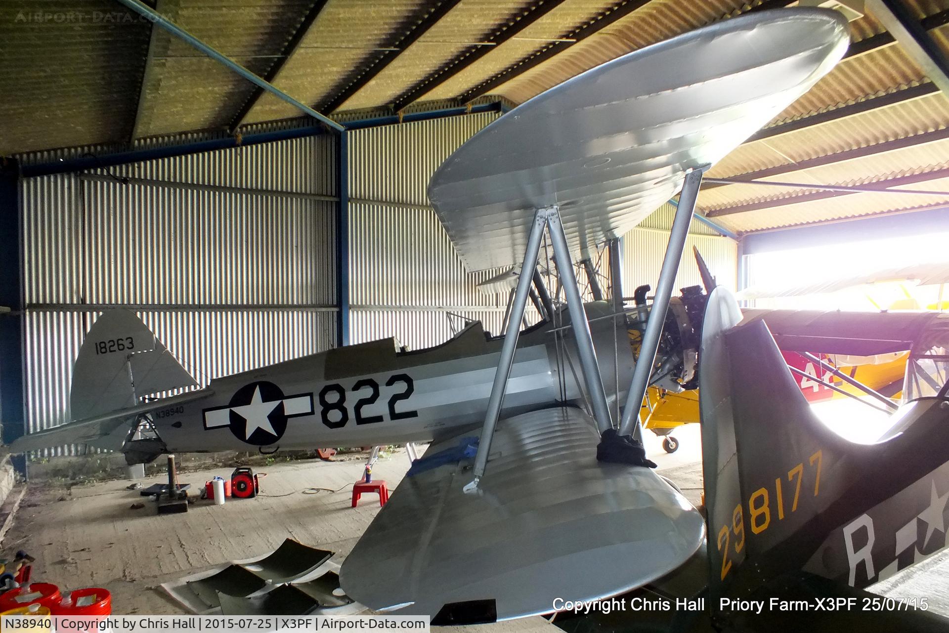 N38940, 1941 Boeing A75N1(PT17) C/N 75-1822, at Priory Farm, Tibenham
