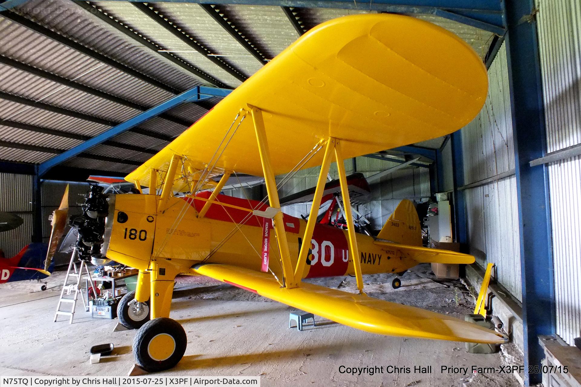 N75TQ, 1941 Boeing B75N1 C/N 75-1180, at Priory Farm, Tibenham