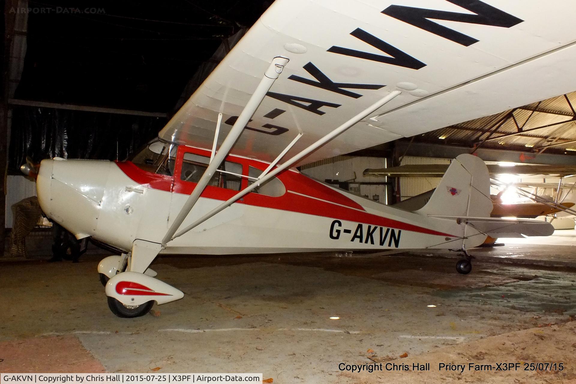 G-AKVN, 1946 Aeronca 11AC Chief Chief C/N 11AC-469, at Priory Farm, Tibenham