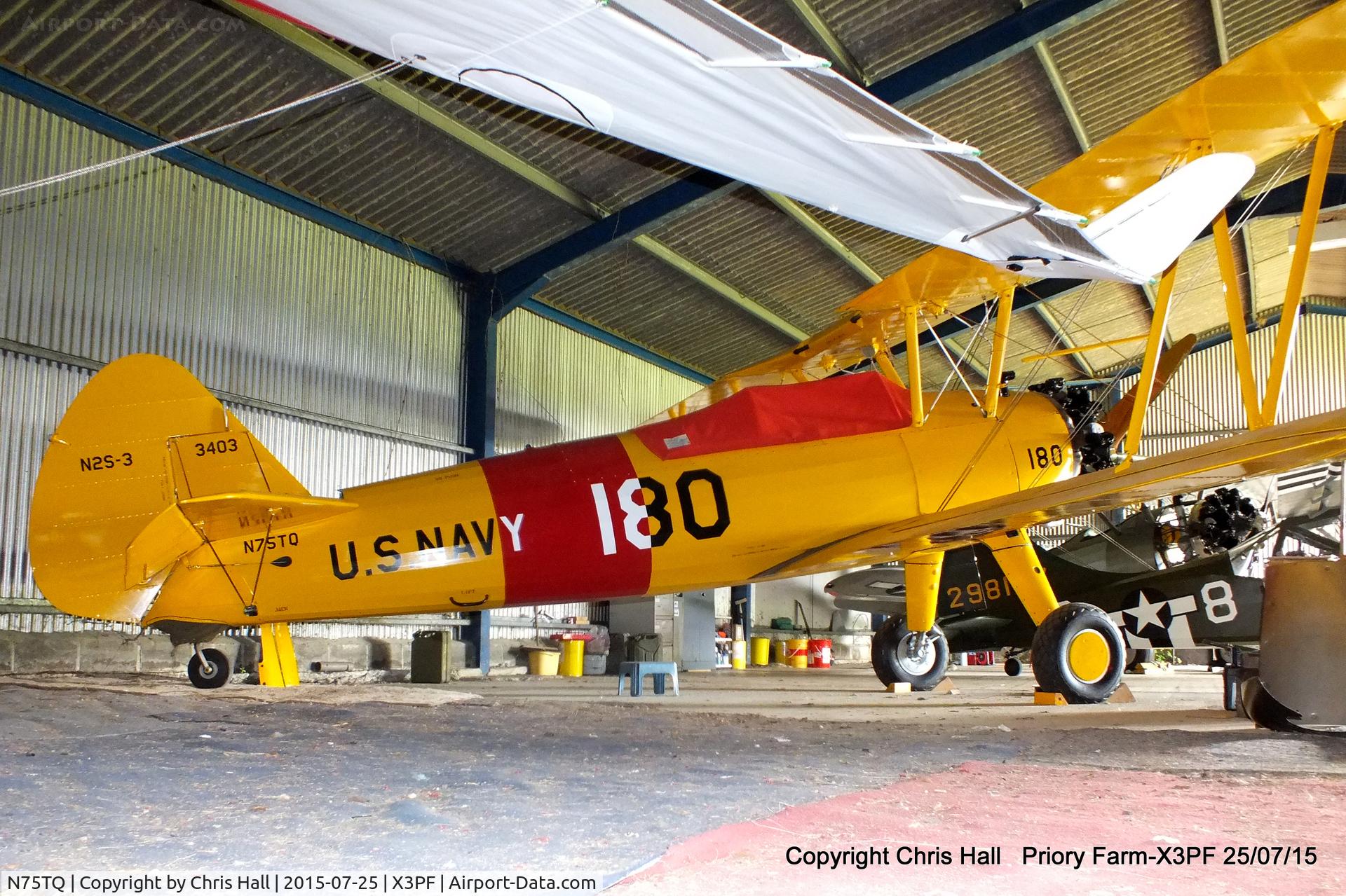 N75TQ, 1941 Boeing B75N1 C/N 75-1180, at Priory Farm, Tibenham