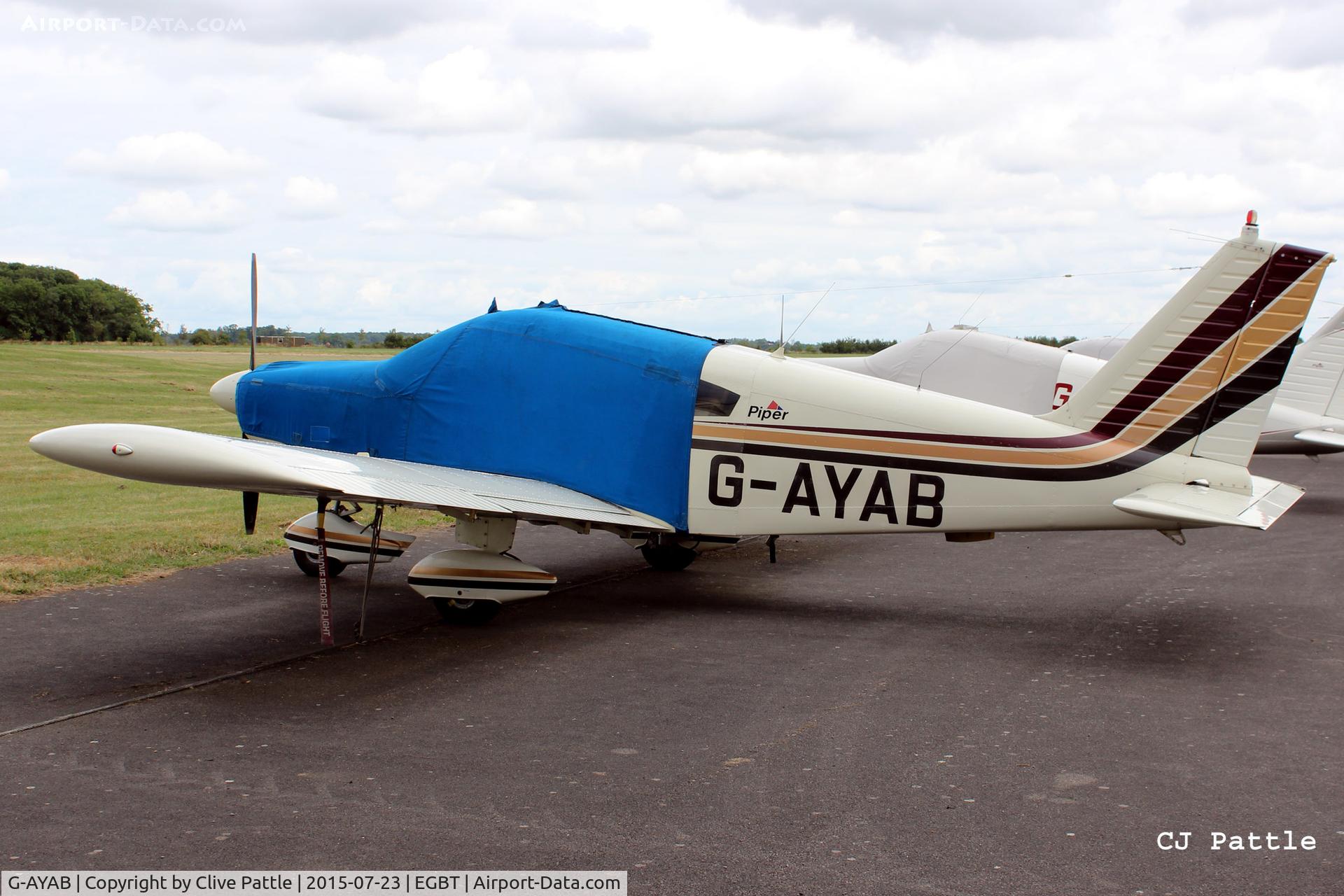 G-AYAB, 1970 Piper PA-28-180 Cherokee C/N 28-5804, Parked up at Turweston airfield EGBT