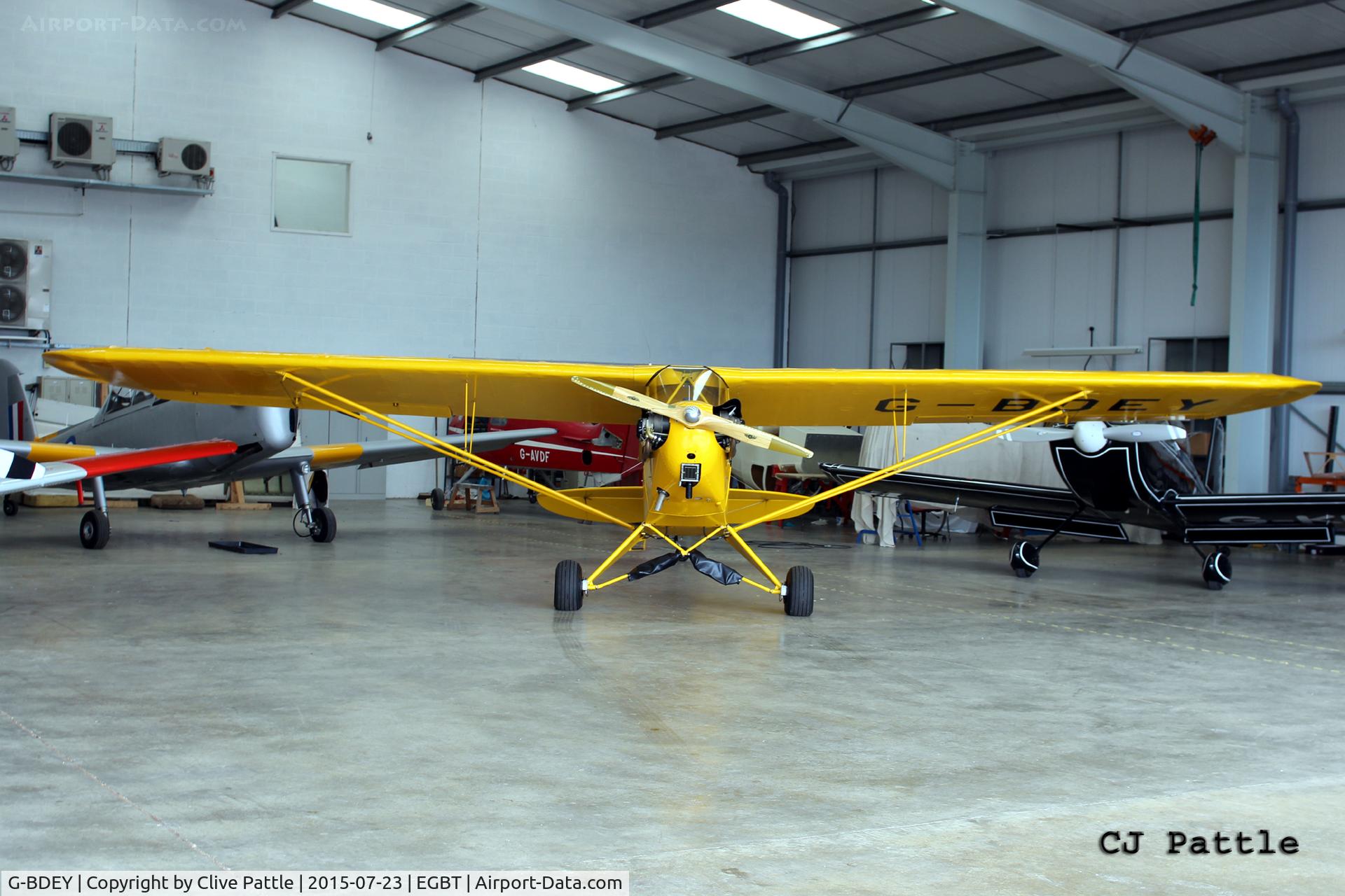 G-BDEY, 1943 Piper L-4H Grasshopper (J3C-65D) C/N 11529, Hangared at Turweston EGBT