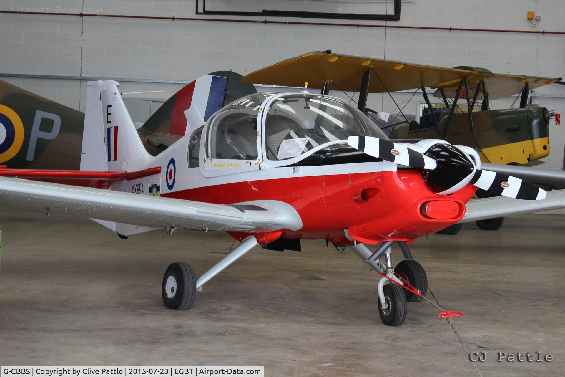 G-CBBS, 1973 Scottish Aviation Bulldog T.1 C/N BH120/343, Hangared at Turweston EGBT