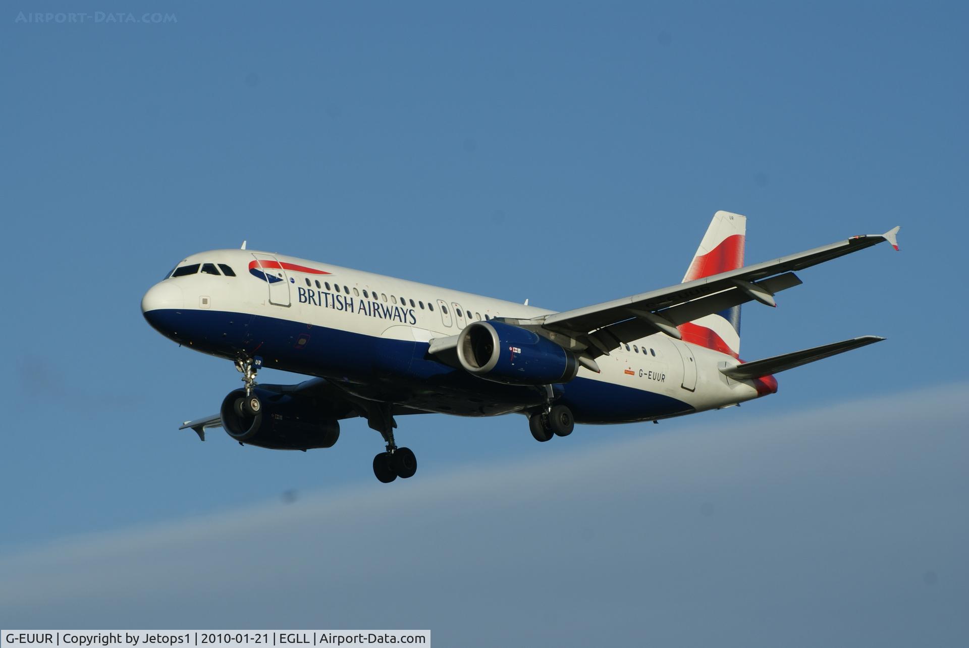 G-EUUR, 2003 Airbus A320-232 C/N 2040, BA A320 on finals EGLL runway 27L