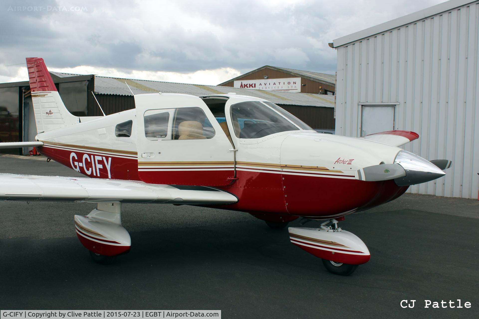 G-CIFY, 1995 Piper PA-28-181 Cherokee Archer III C/N 2843010, Parked at Turweston Aerodrome EGBT in lovely condition
