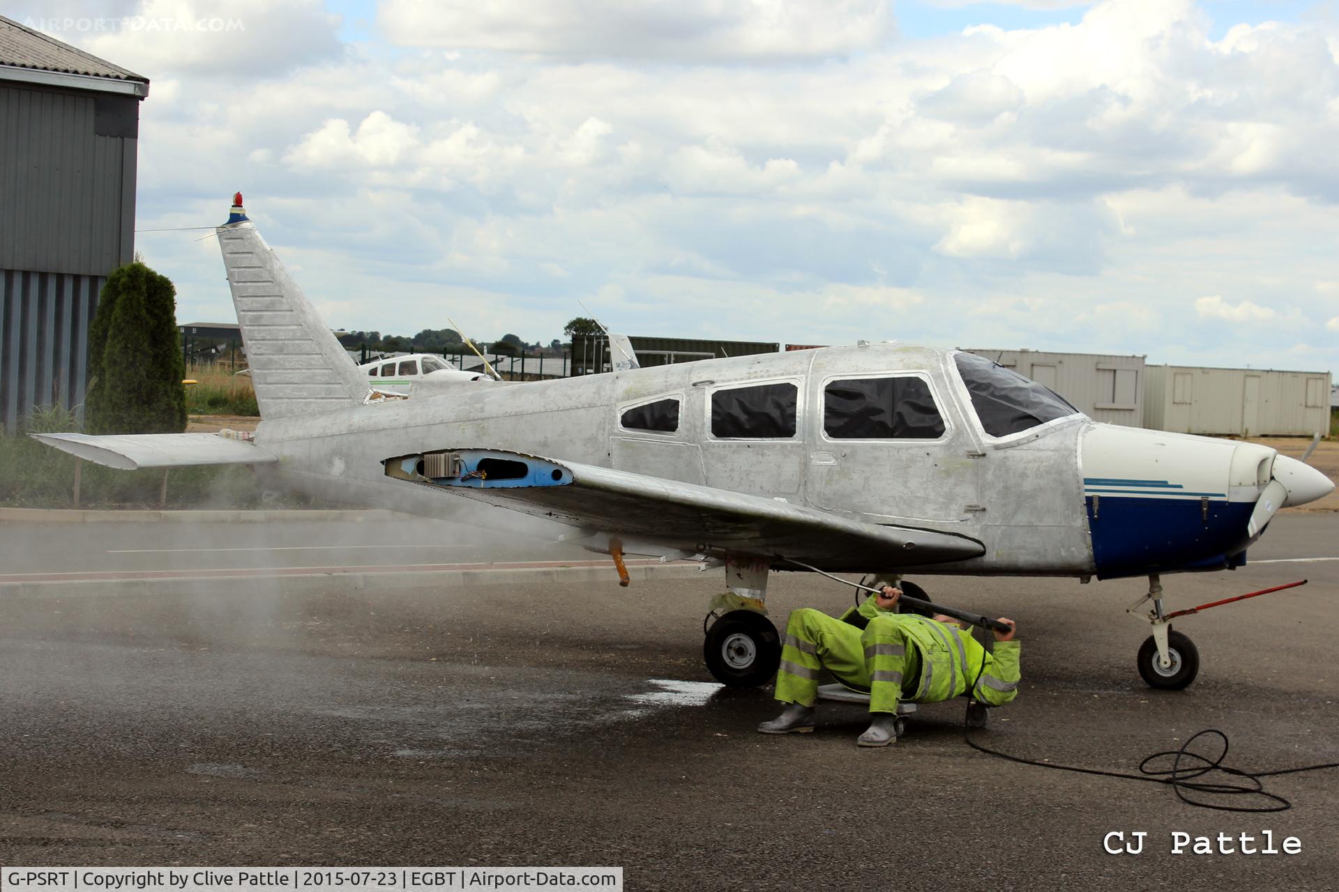 G-PSRT, 1976 Piper PA-28-151 Cherokee Warrior C/N 28-7615225, Wash and brush up before repainting at Turweston Aerodrome EGBT