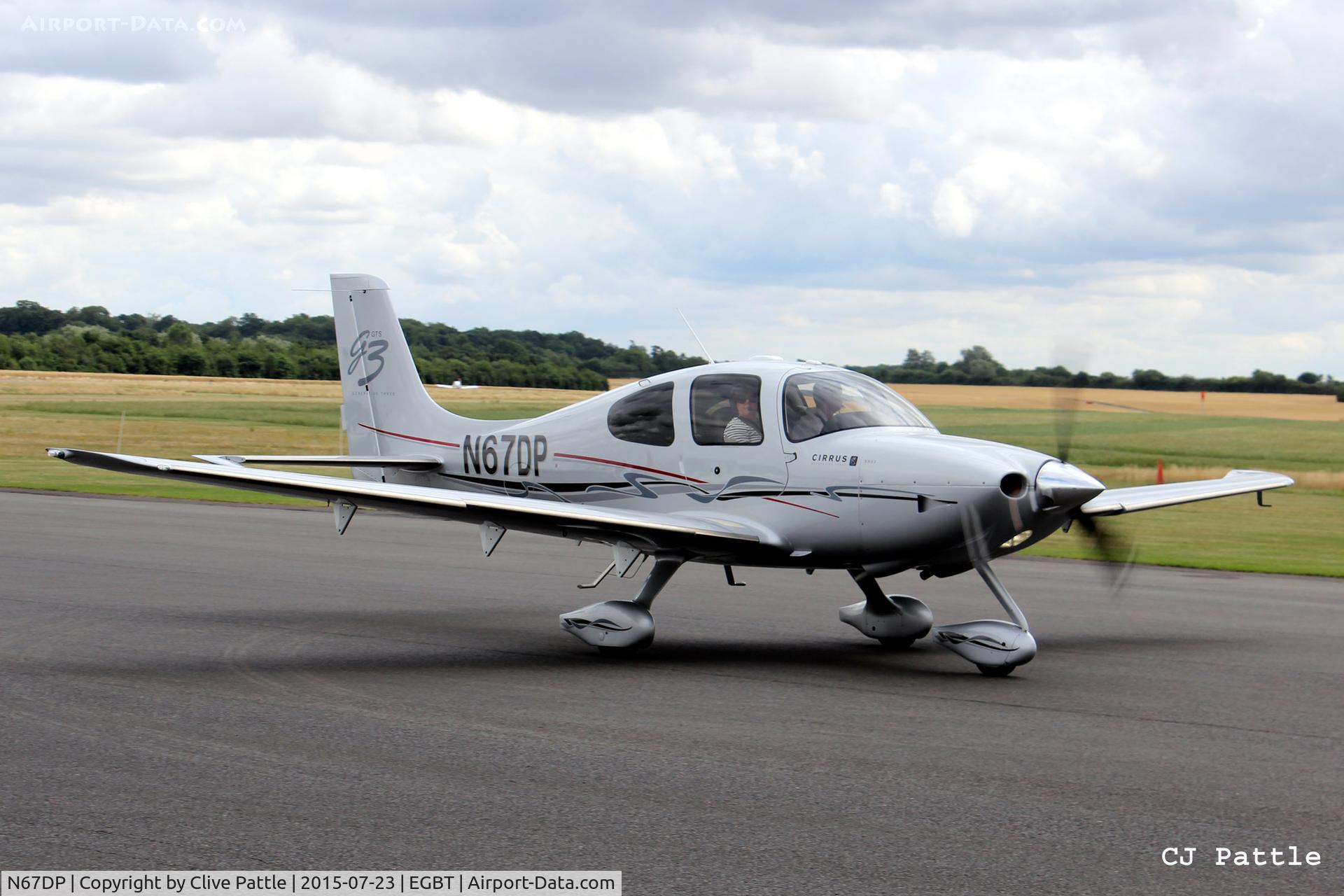 N67DP, 2008 Cirrus SR22 G3 GTS C/N 2933, In action at Turweston Aerodrome EGBT