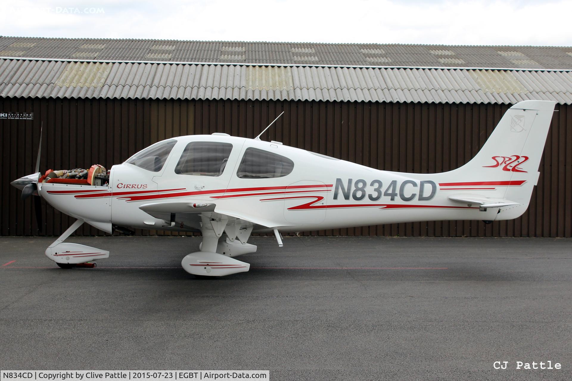 N834CD, 2002 Cirrus SR22 C/N 0168, Parked up at Turweston Aerodrome EGBT