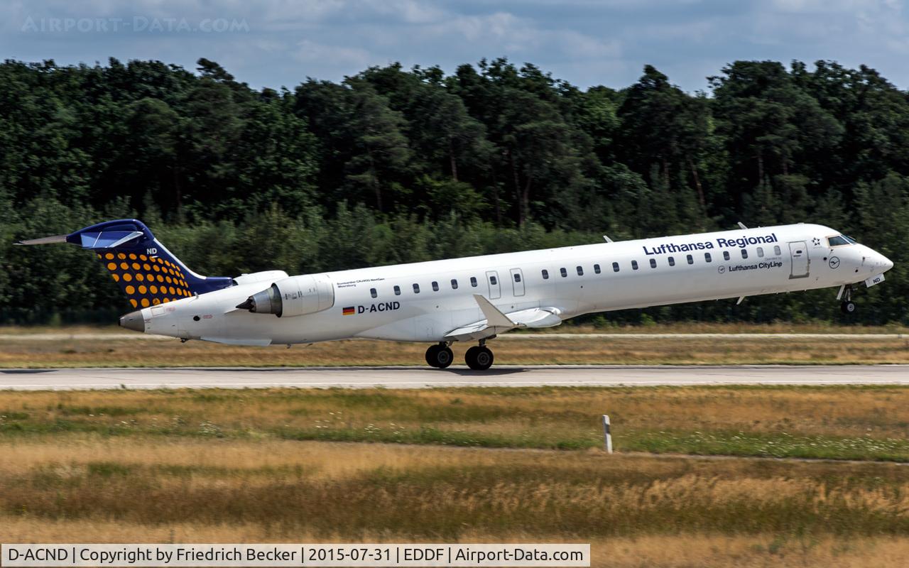 D-ACND, 2009 Bombardier CRJ-701 (CL-600-2C10) Regional Jet C/N 15238, departure via RW18W