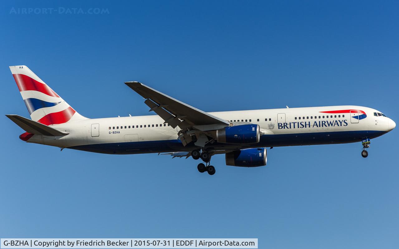 G-BZHA, 1998 Boeing 767-336 C/N 29230, on final RW07R