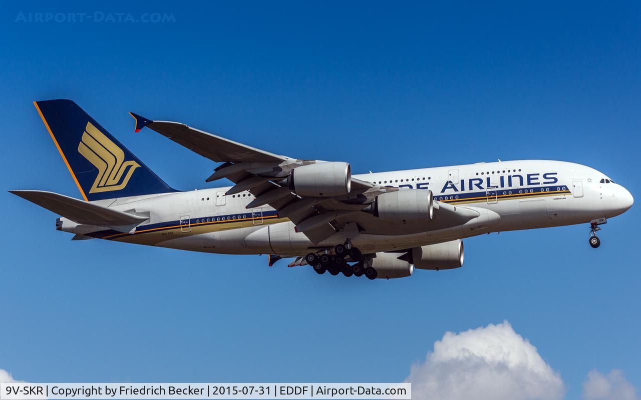 9V-SKR, 2011 Airbus A380-841 C/N 082, on final RW07R