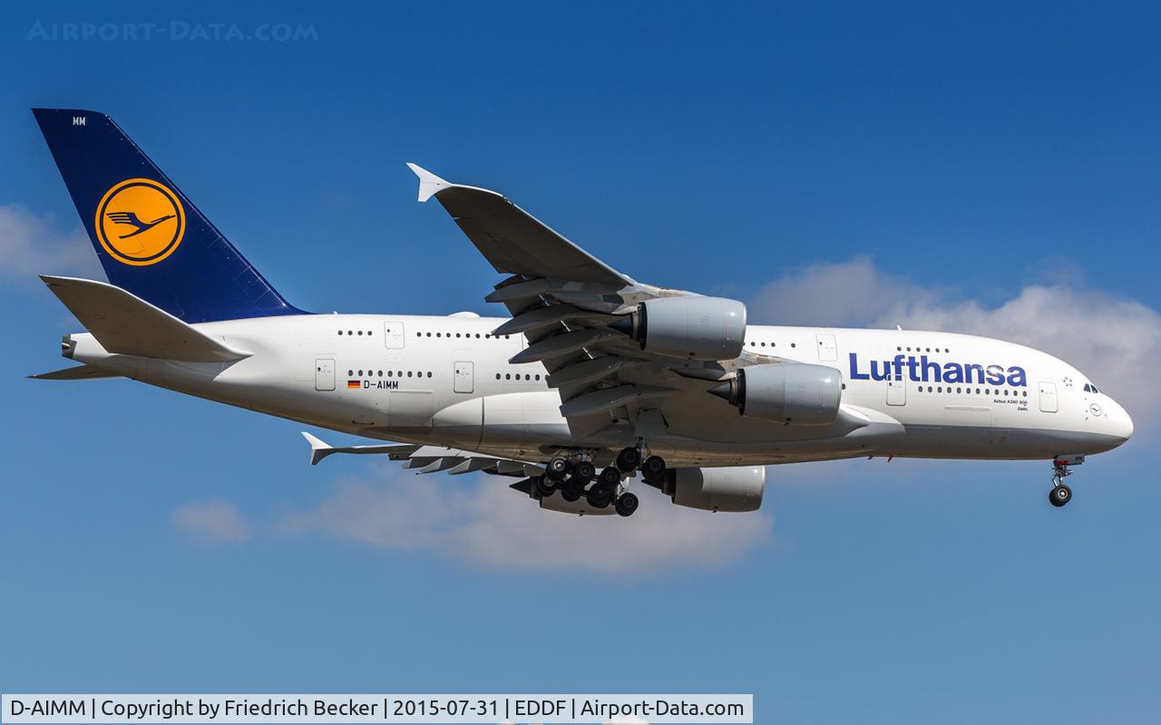 D-AIMM, 2014 Airbus A380-841 C/N 175, on final RW07R