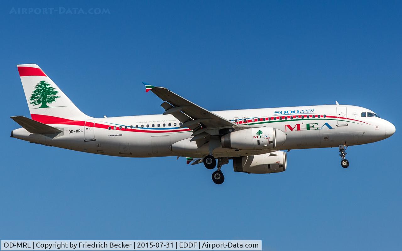OD-MRL, 2012 Airbus A320-232 C/N 5000, on final RW07R