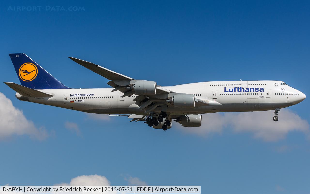 D-ABYH, 2013 Boeing 747-830 C/N 37832, on final RW07R