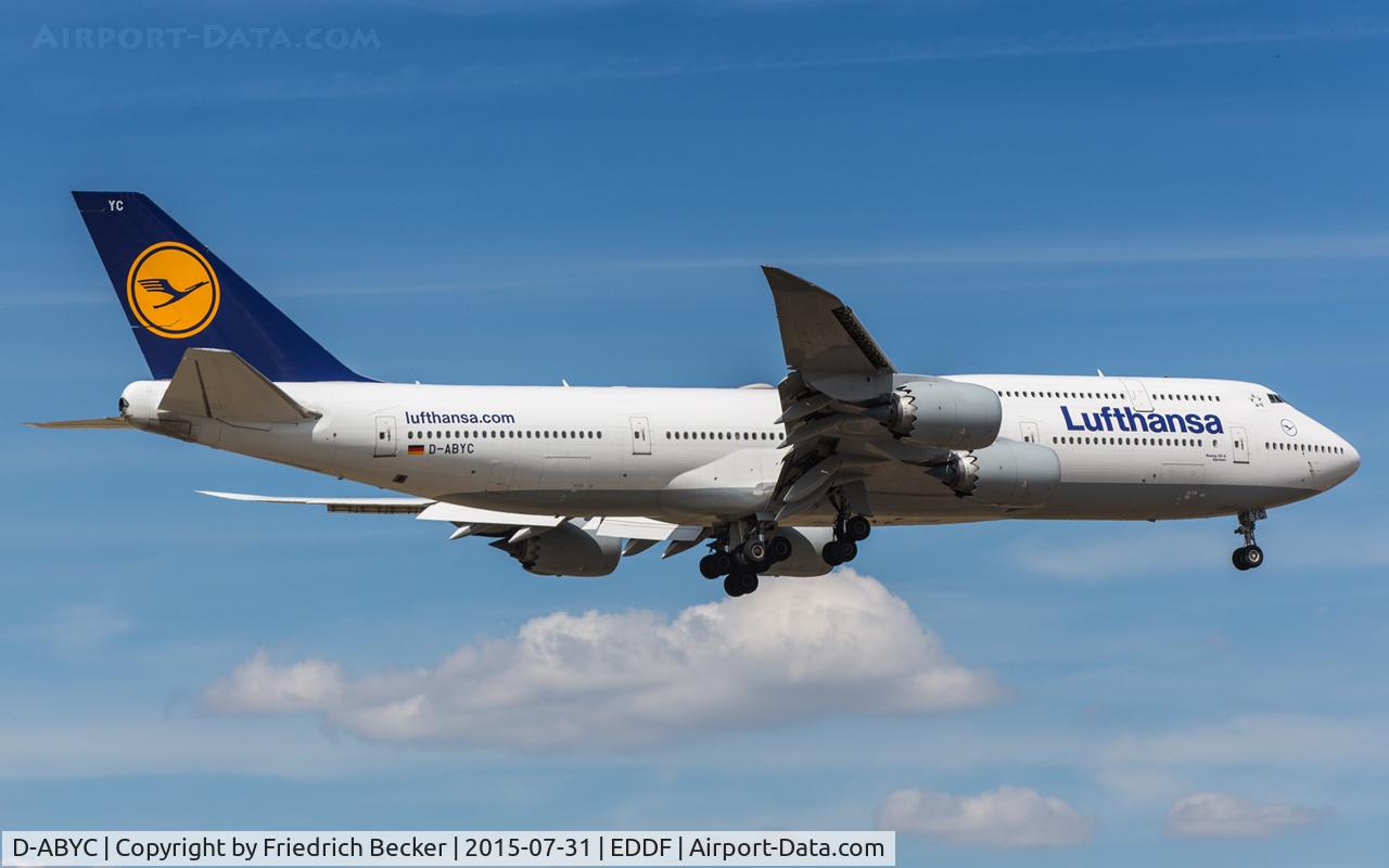 D-ABYC, 2012 Boeing 747-830 C/N 37828, on final RW07R
