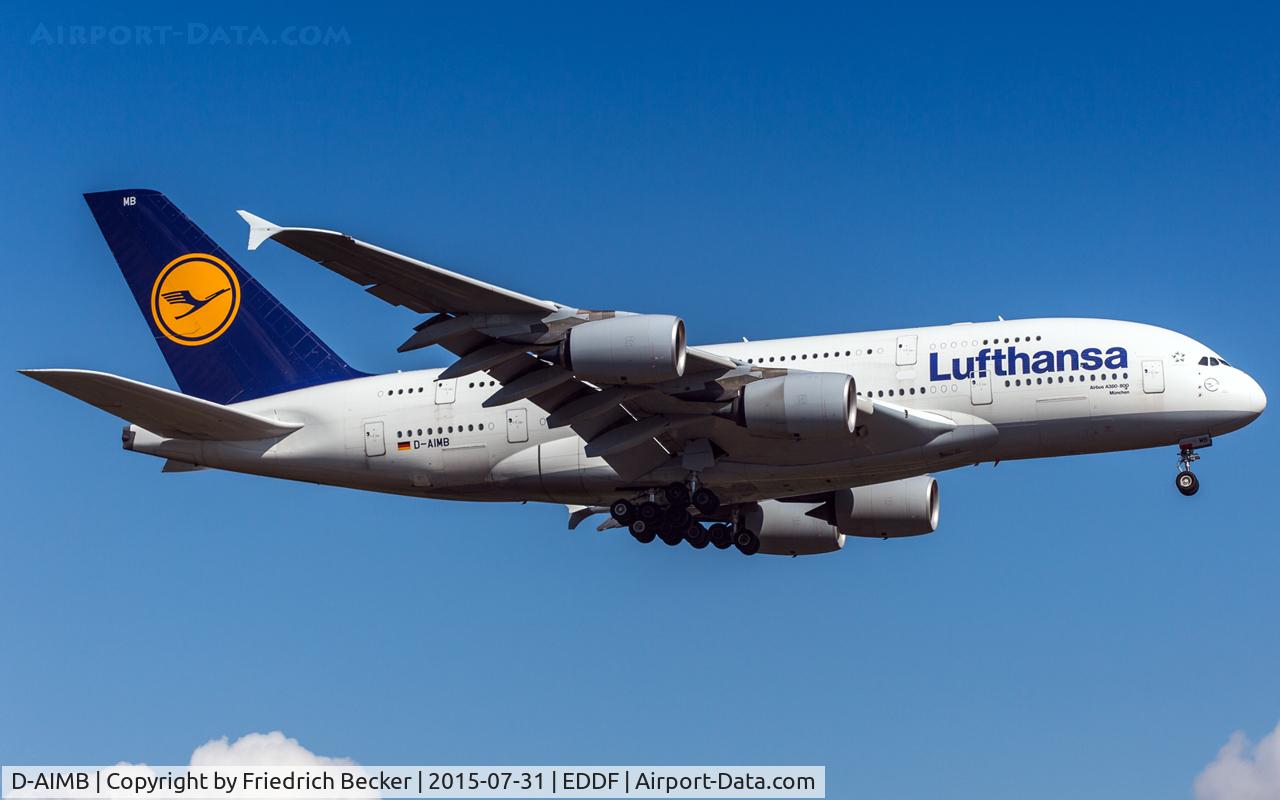 D-AIMB, 2010 Airbus A380-841 C/N 041, on final RW07R
