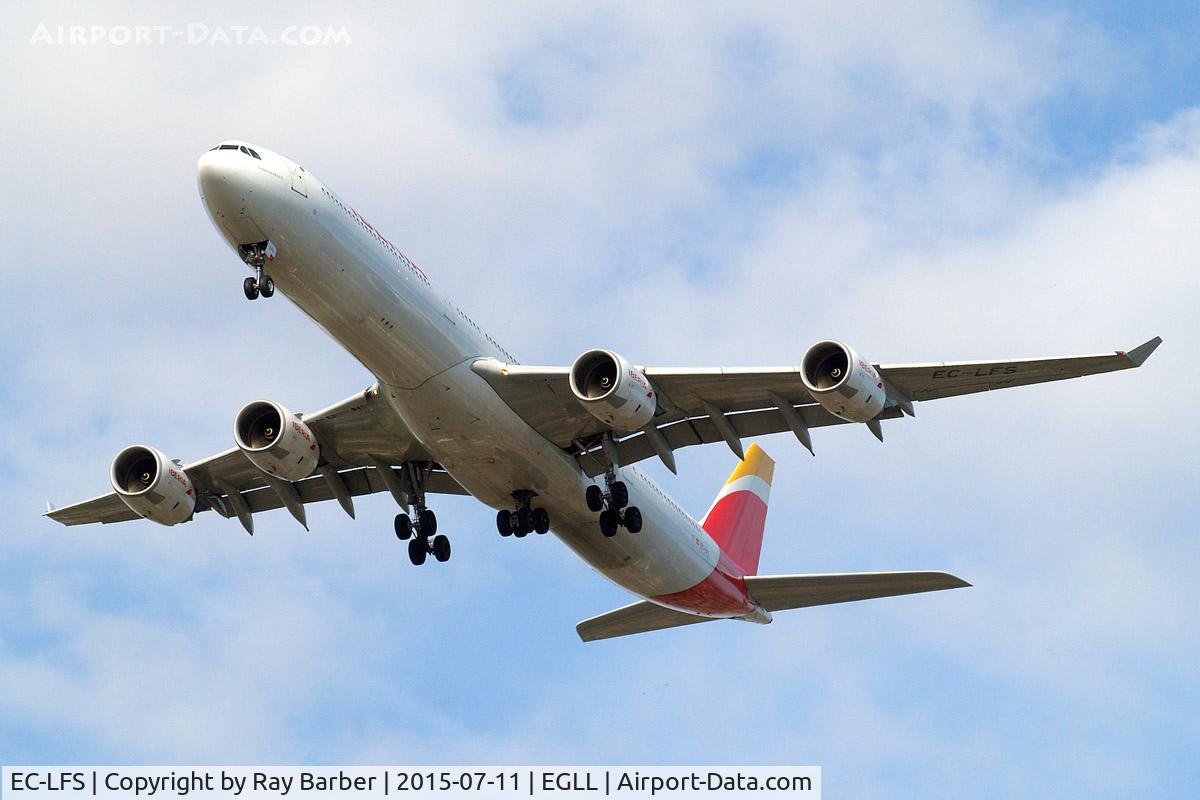 EC-LFS, 2010 Airbus A340-642 C/N 1122, Airbus A340-642 [1122] (Iberia) Home~G 11/07/2015. On approach 27R.