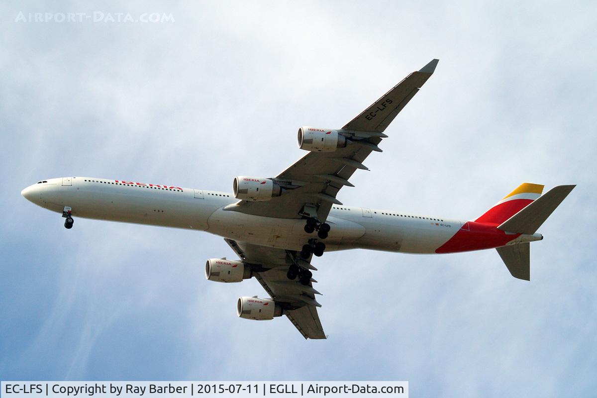 EC-LFS, 2010 Airbus A340-642 C/N 1122, Airbus A340-642 [1122] (Iberia) Home~G 11/07/2015. On approach 27R.