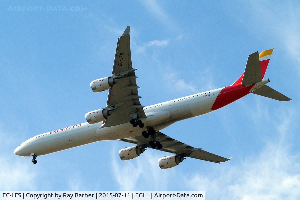 EC-LFS, 2010 Airbus A340-642 C/N 1122, Airbus A340-642 [1122] (Iberia) Home~G 11/07/2015. On approach 27R.