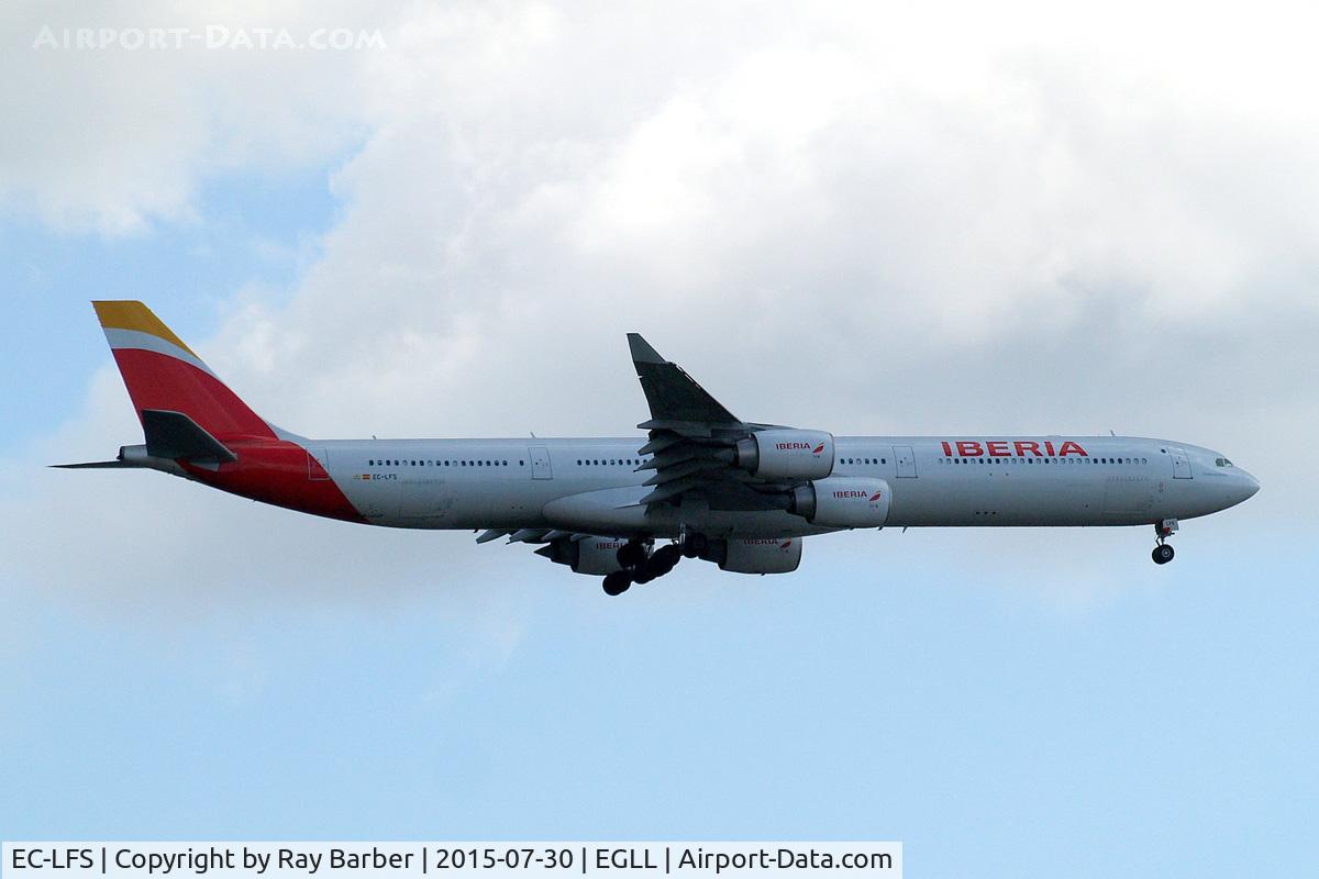 EC-LFS, 2010 Airbus A340-642 C/N 1122, Airbus A340-642 [1122] (Iberia) Home~G 30/07/2015. On approach 27L.