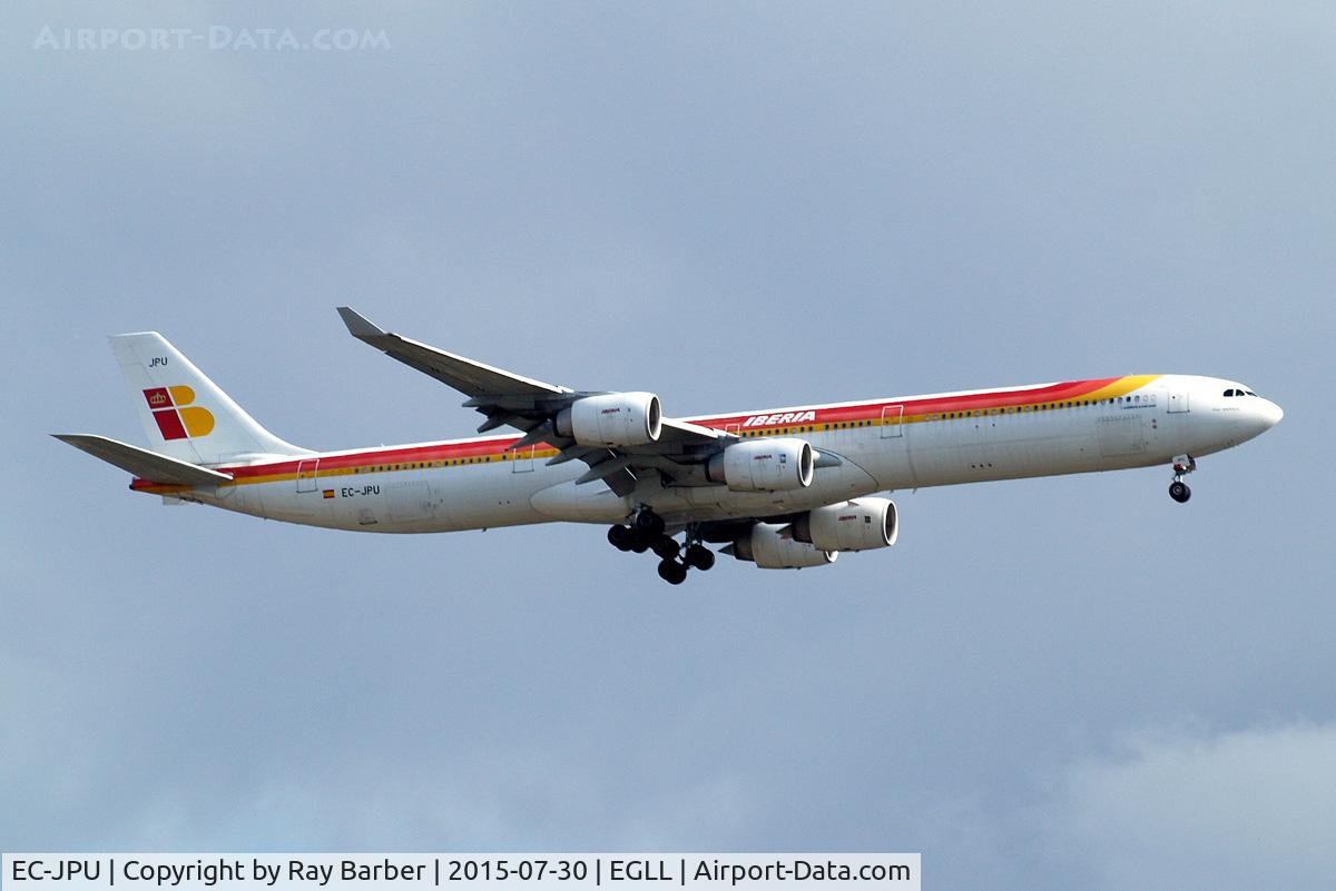 EC-JPU, 2006 Airbus A340-642 C/N 744, Airbus A340-642 [744] (Iberia) Home~G 30/07/2015. On approach 27L.