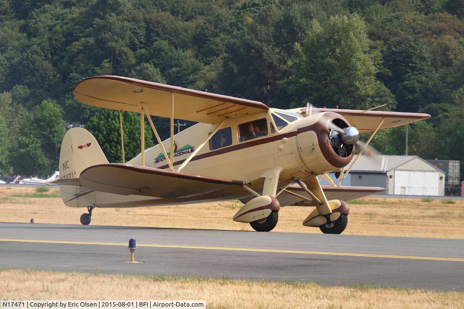 N17471, 1937 Waco YKS-7 C/N 4614, 1937 Waco taxing for takeoff.