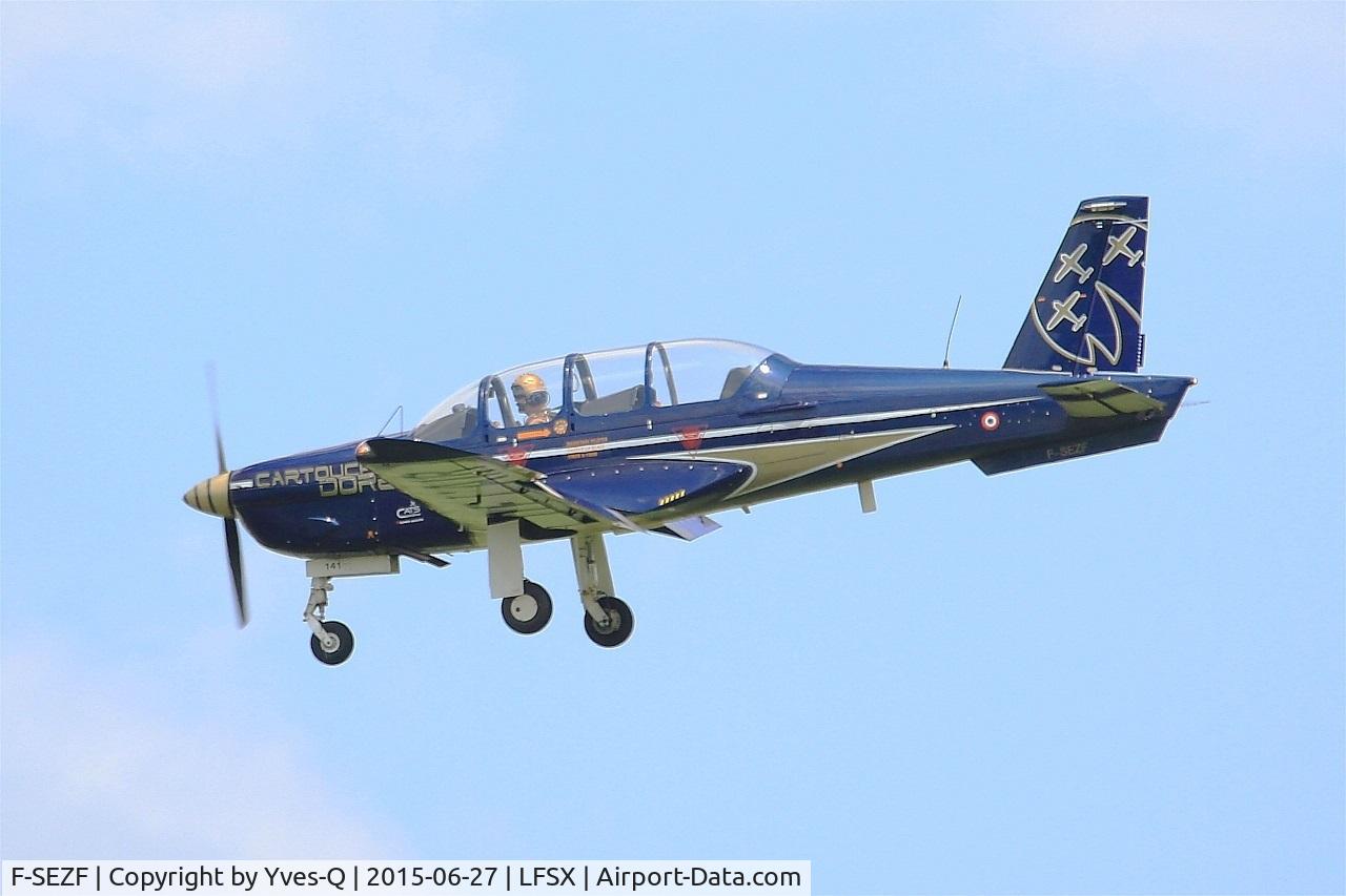 F-SEZF, Socata TB-30 Epsilon C/N 141, Socata TB-30 Epsilon (F-SEZF), Short approach rwy 29, Luxeuil-Saint Sauveur Air Base 116 (LFSX) Air show 2015