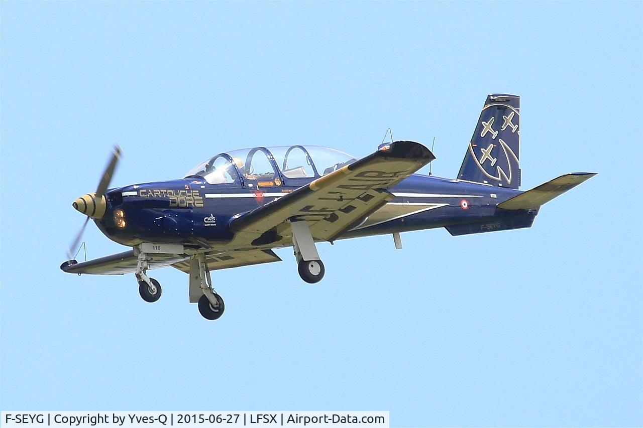 F-SEYG, Socata TB-30 Epsilon C/N 116, Socata TB-30 Epsilon (F-SEYG), Short approach rwy 29, Luxeuil-Saint Sauveur Air Base 116 (LFSX) Air show 2015