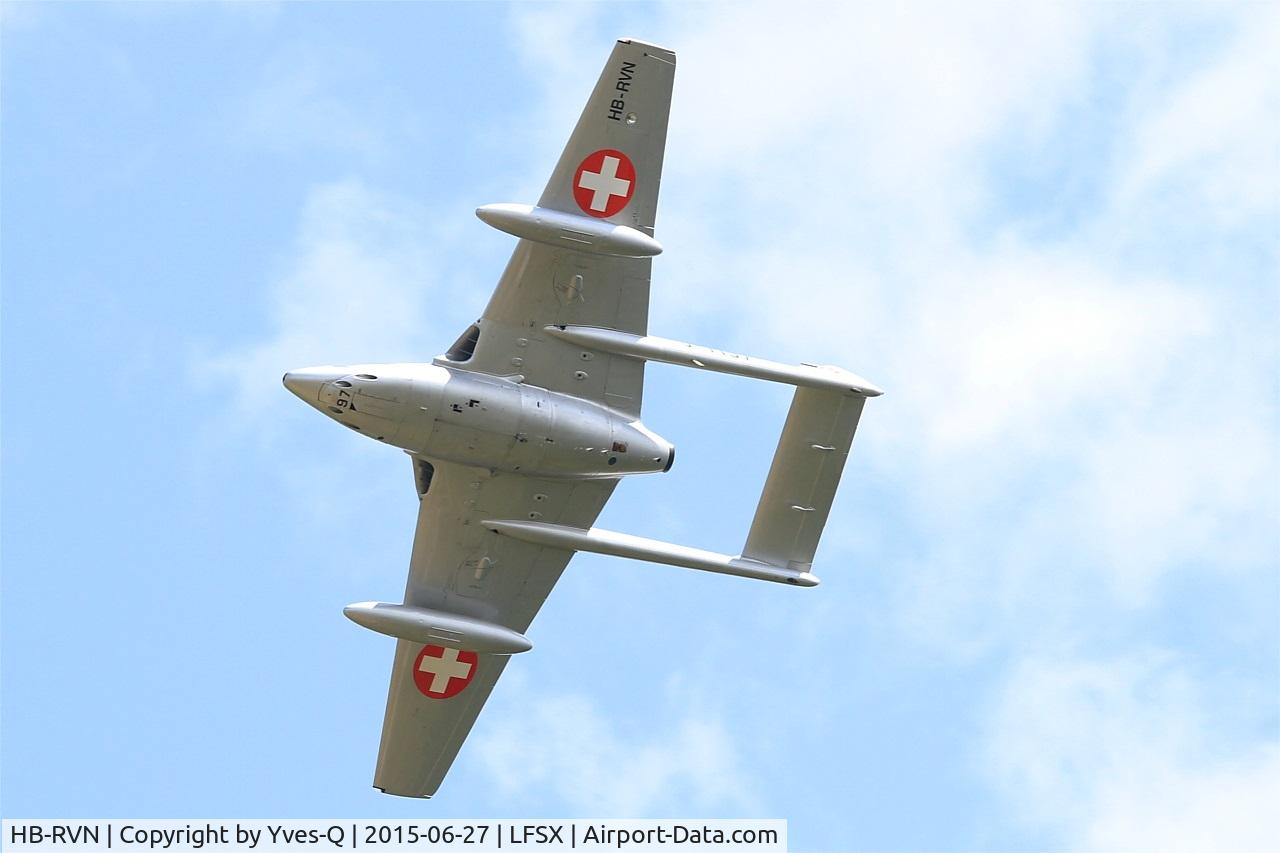 HB-RVN, 1952 De Havilland (FFA) Vampire FB.6 (DH-100) C/N 706, De Havilland (FFA) Vampire FB.6 (DH-100), On display, Luxeuil-Saint Sauveur Air Base 116 (LFSX) Air show 2015
