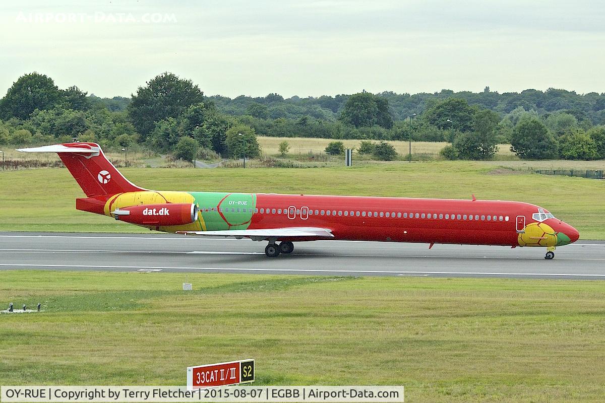 OY-RUE, 1990 McDonnell Douglas MD-83 (DC-9-83) C/N 49936, 1990 McDonnell Douglas MD-83, c/n: 49936 at Birmingham UK